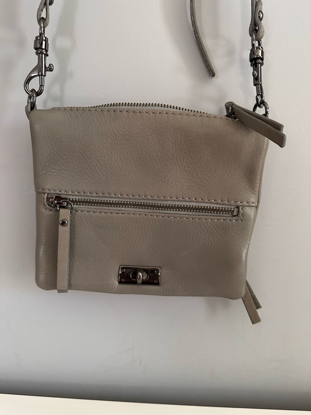J. Crew - Leather, Crossbody,  Bag, Purse, Grey,